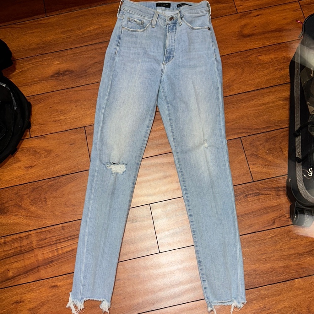 Banana Republic Distressed High Rise Skinny Jeans